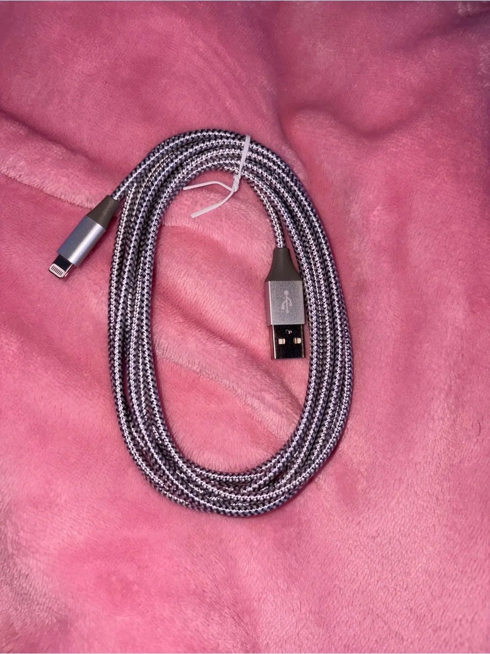 Braided Lightning to USB Charging Cable - Silver